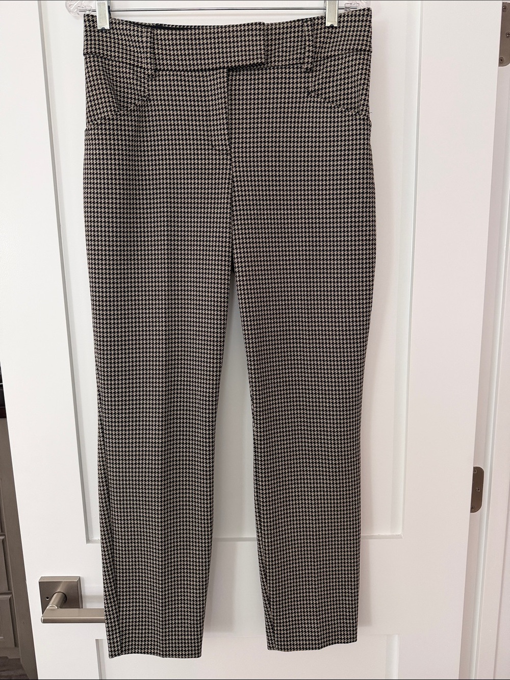 Express Houndstooth Cropped Ankle Pants - Black & White
